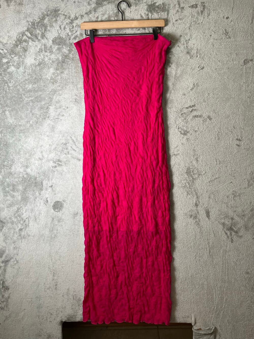 Anthropologie Strapless Knit Midi Dress Wedding Guest Coquette Pink Large
